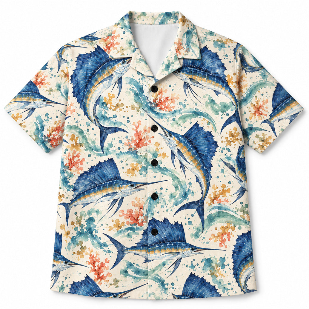 Tidepaint Sailfish Mosaic Hawaiian Shirt
