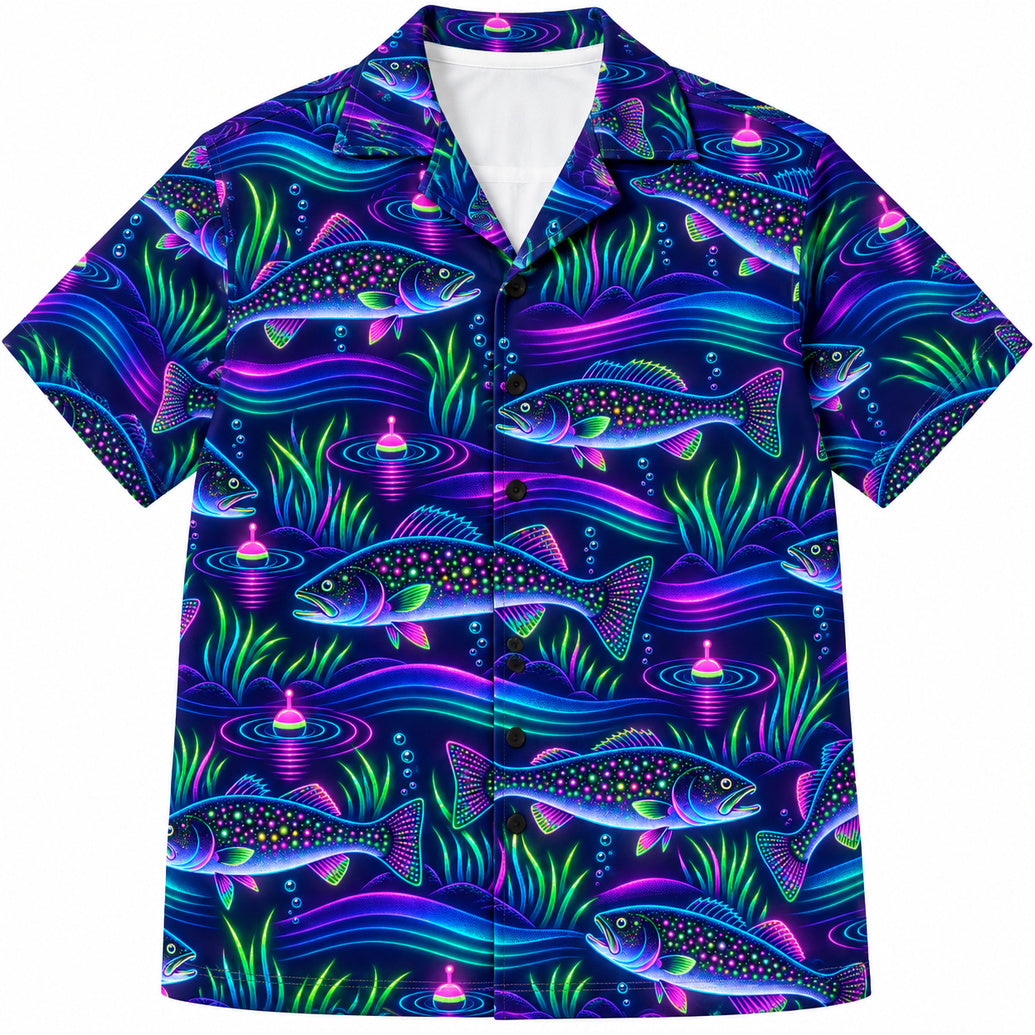 Ultraviolet Trout Frequency Hawaiian Shirt