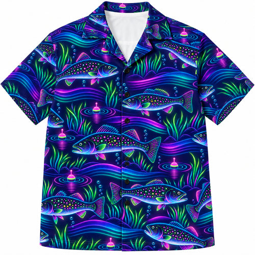 Ultraviolet Trout Frequency Hawaiian Shirt