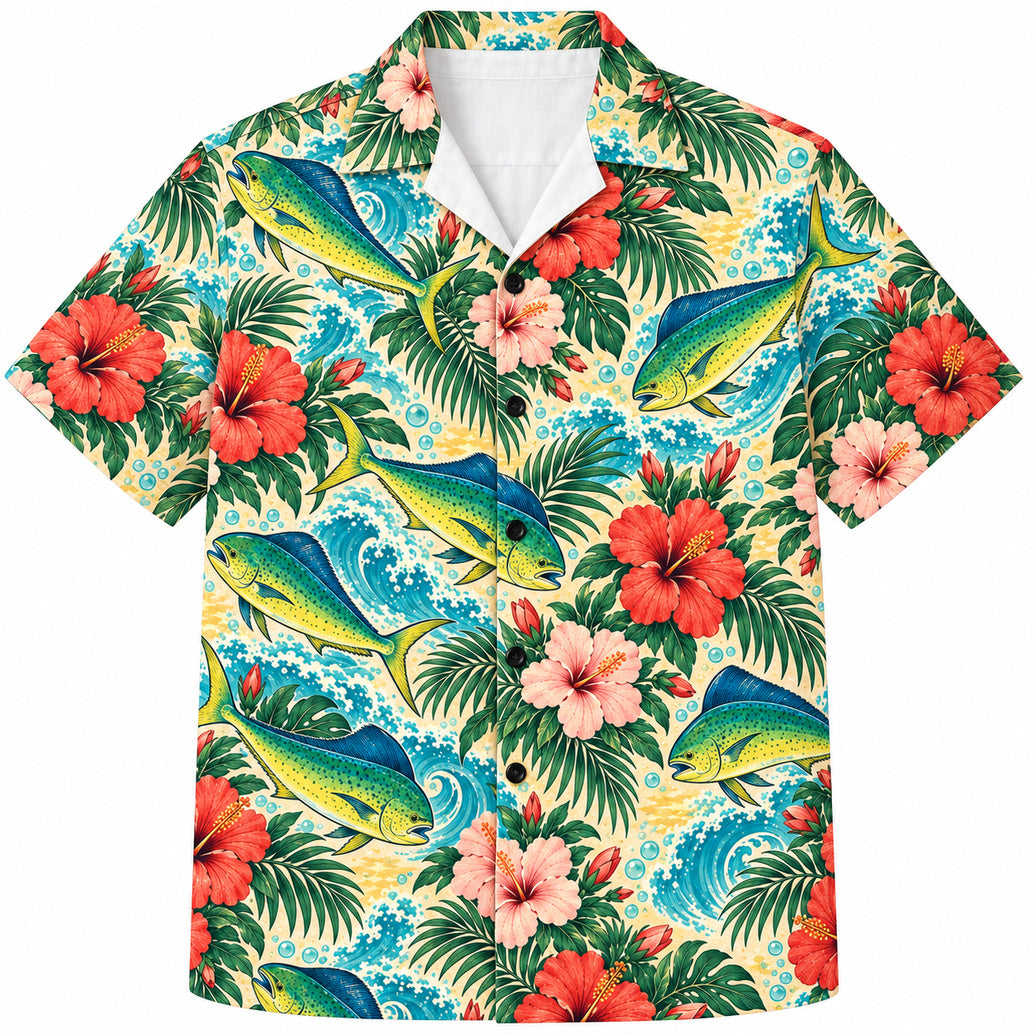 Dorado Hibiscus Drift Hawaiian Shirt