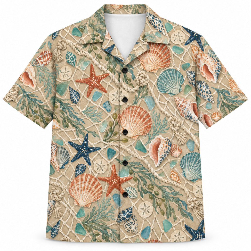 Tidepool Net & Shell Hawaiian Shirt