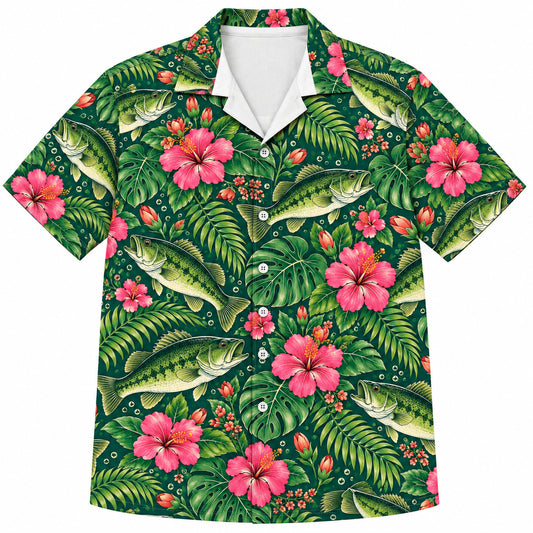 Hibiscus Bass Canopy Hawaiian Shirt