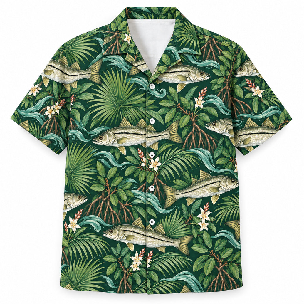 Mangrove Snook Bloom Hawaiian Shirt