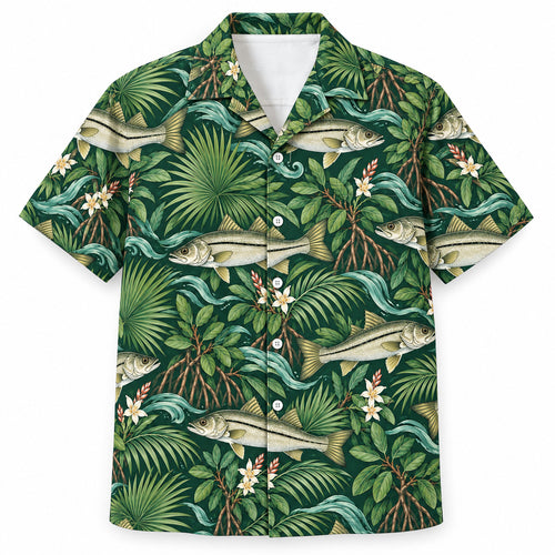 Mangrove Snook Bloom Hawaiian Shirt