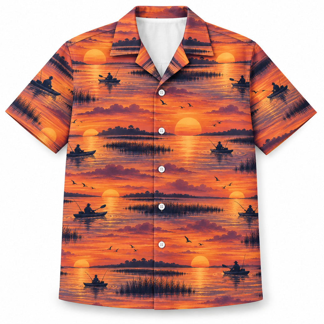 Quiet Kayak Sundown Hawaiian Shirt