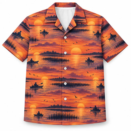 Quiet Kayak Sundown Hawaiian Shirt
