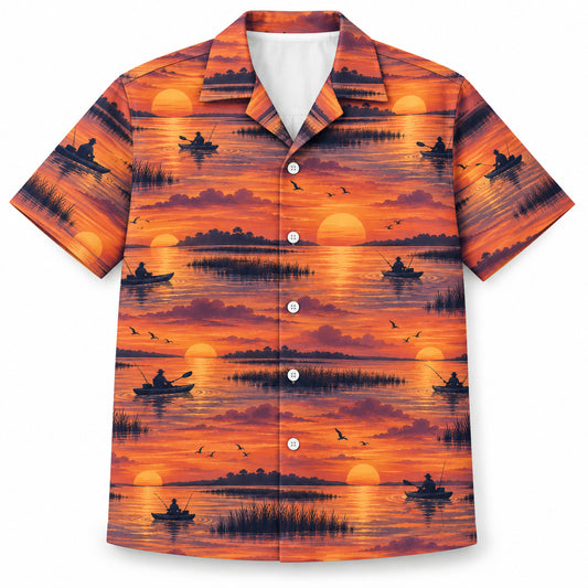 Quiet Kayak Sundown Hawaiian Shirt