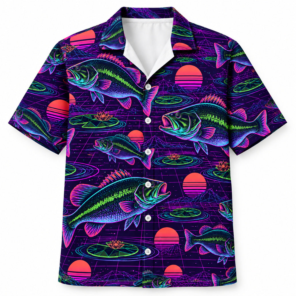 Neon Largemouth Frequency Hawaiian Shirt