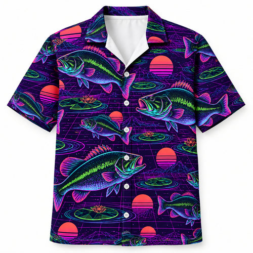 Neon Largemouth Frequency Hawaiian Shirt