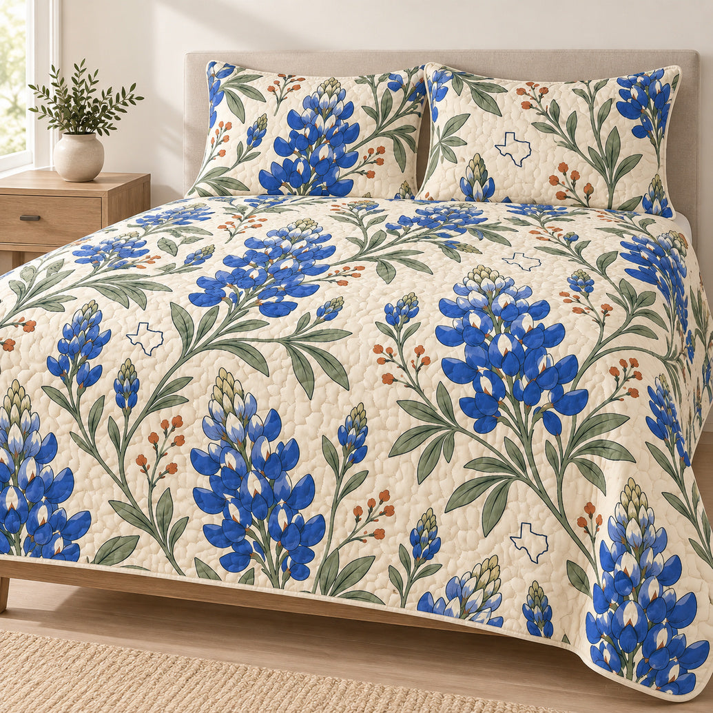 Texas Bluebonnet Breeze Bedding Set