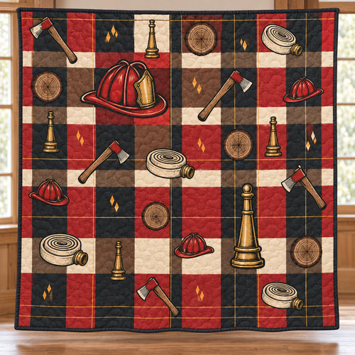 Cedar Alarm Check Quilt Blanket