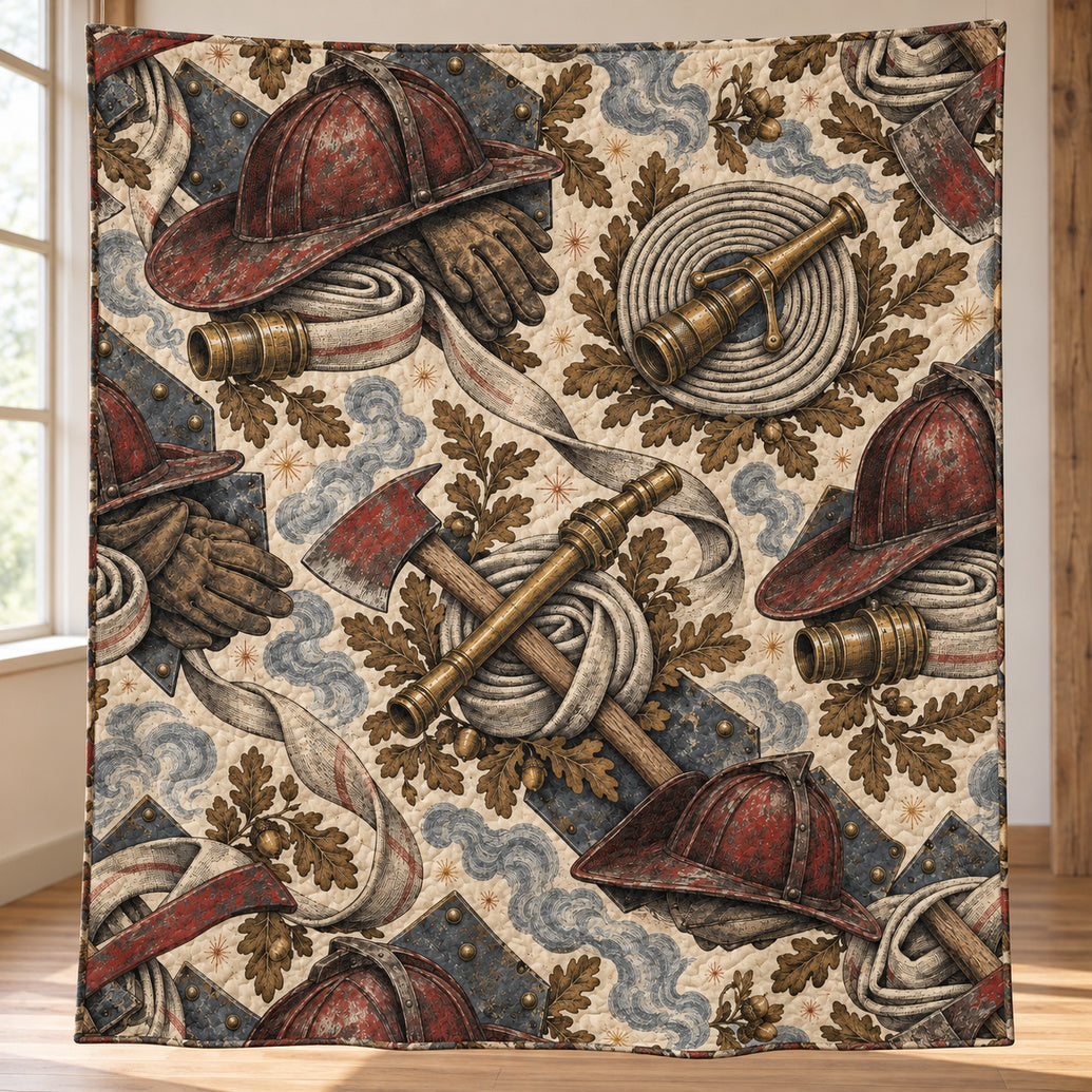Brass & Canvas Fire Tools Quilt Blanket