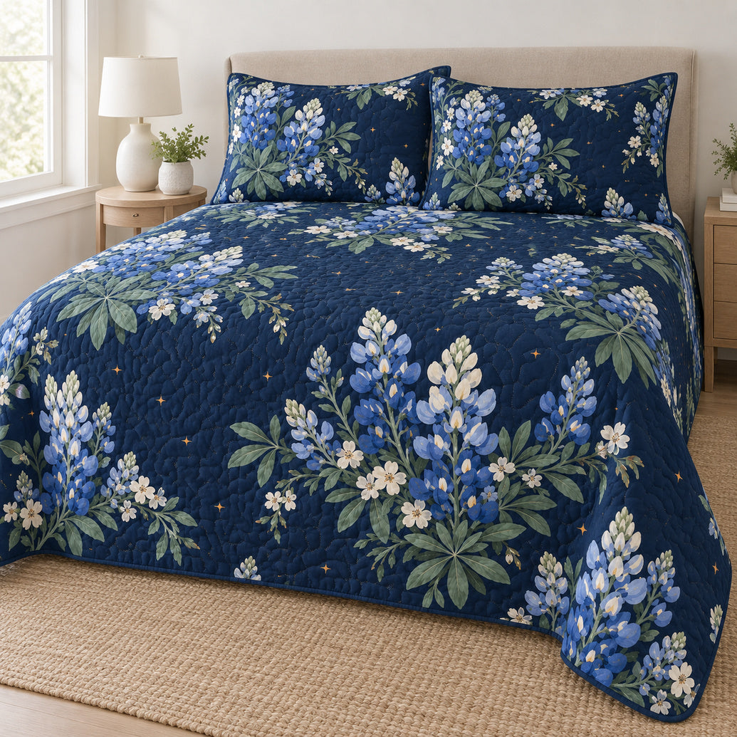 Indigo Bluebonnet Nocturne Bedding Set