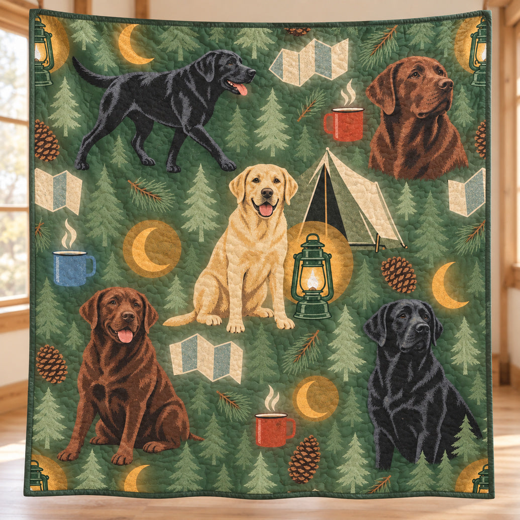 Labrador Lantern Camp Quilt Blanket