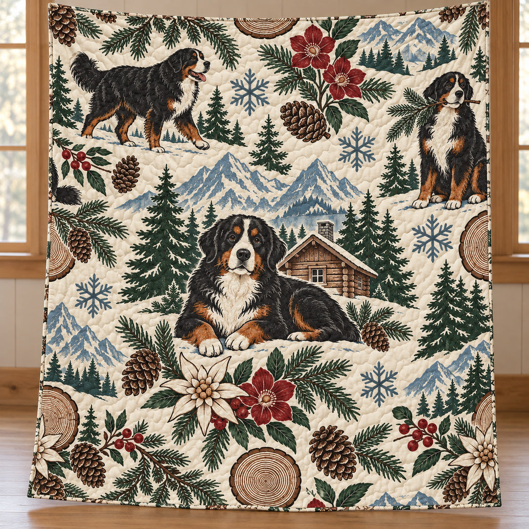 Bernese Fir-Lodge Reverie Quilt Blanket