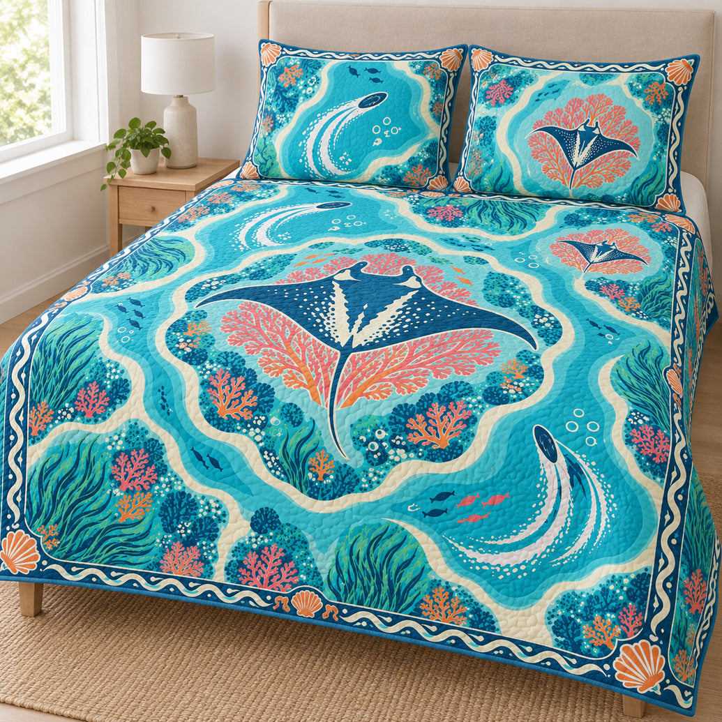 Reef Wake Medallions Bedding Set