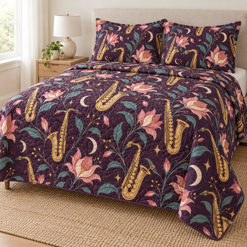 Saxophone Moon Garden Bedding Set