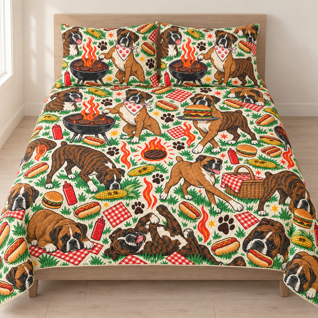 Boxer Backyard Grill Club Bedding Set