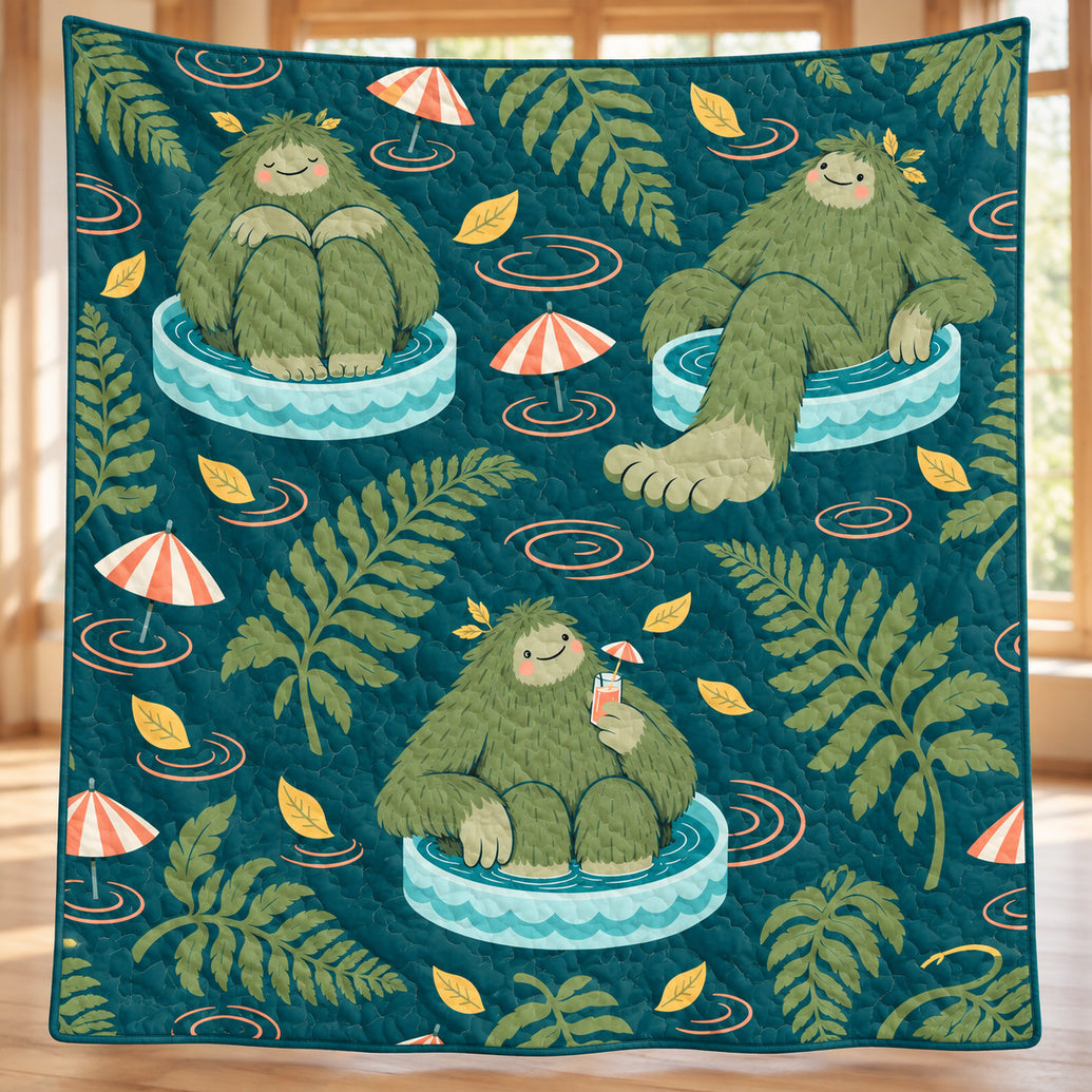Bigfoot’s Tiny Pool Party Quilt Blanket