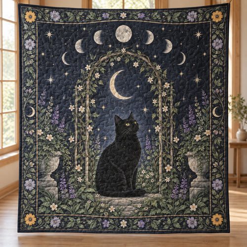 Black Cat Lunar Apothecary Quilt Blanket