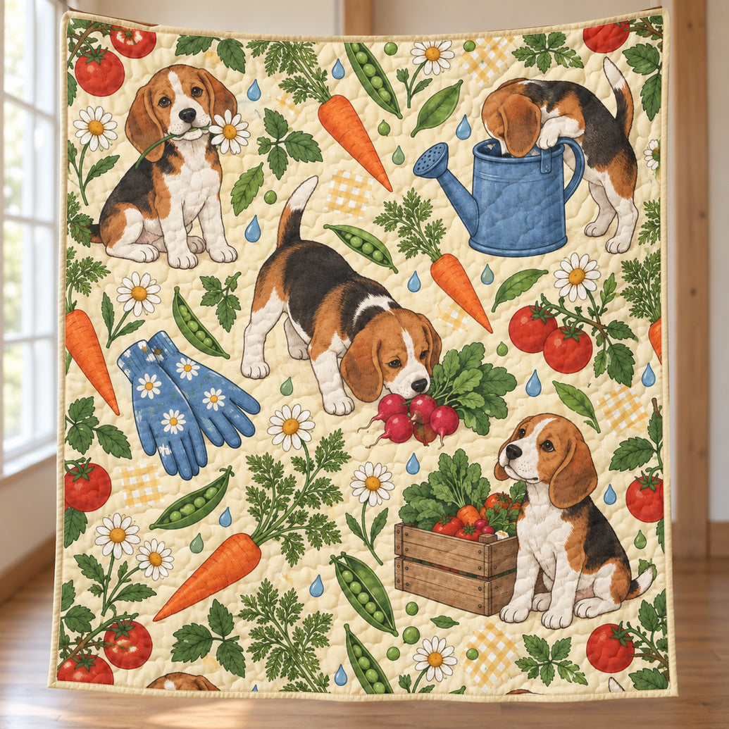 Beagle Potting-Shed Ramble Quilt Blanket