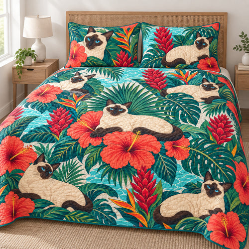 Siamese Hibiscus Lagoon Bedding Set