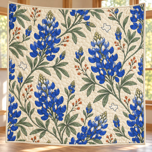 Texas Bluebonnet Breeze Quilt Blanket