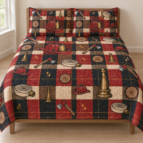 Cedar Alarm Check Bedding Set