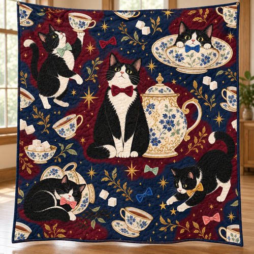 Tuxedo Tea Society Quilt Blanket