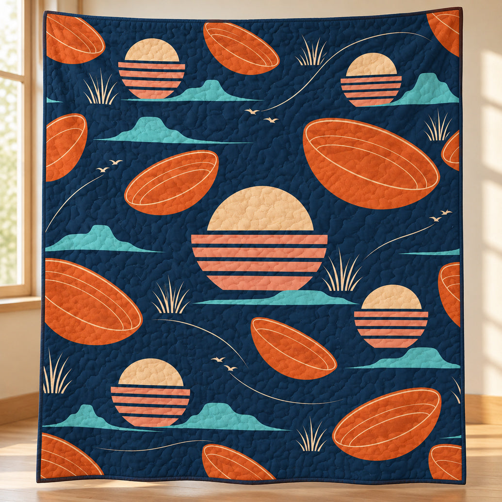 Clay Target Sunset Geometry Quilt Blanket