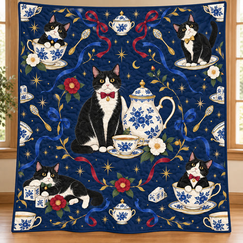 Tuxedo Tea Salon Quilt Blanket