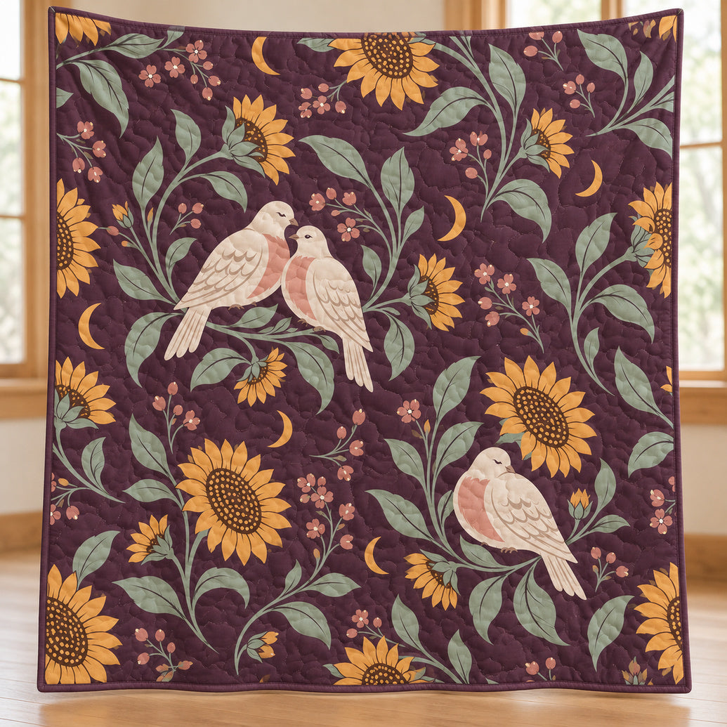 Dove Moon Garden Quilt Blanket
