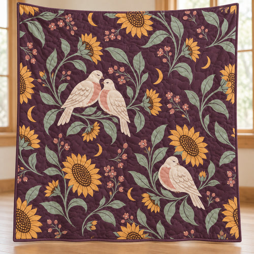 Dove Moon Garden Quilt Blanket