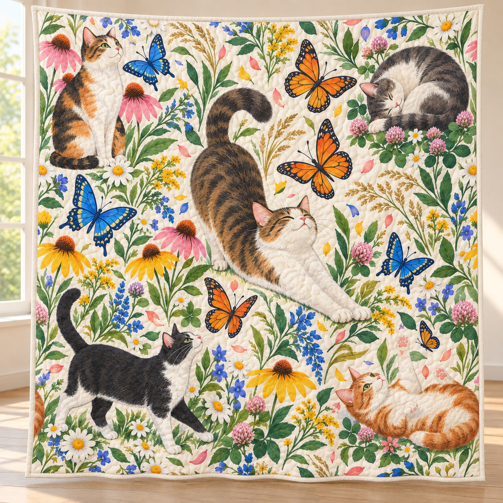 Butterfly Meadow Whiskers Quilt Blanket