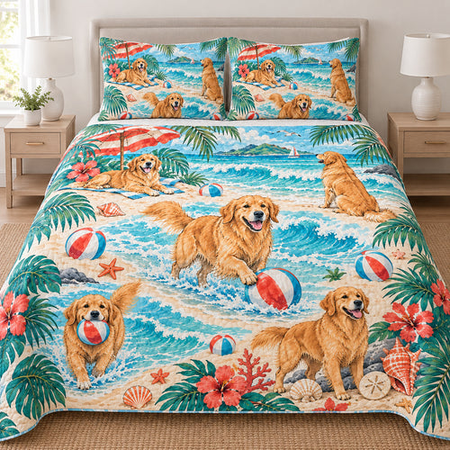 Golden Retriever Tidewalk Bedding Set