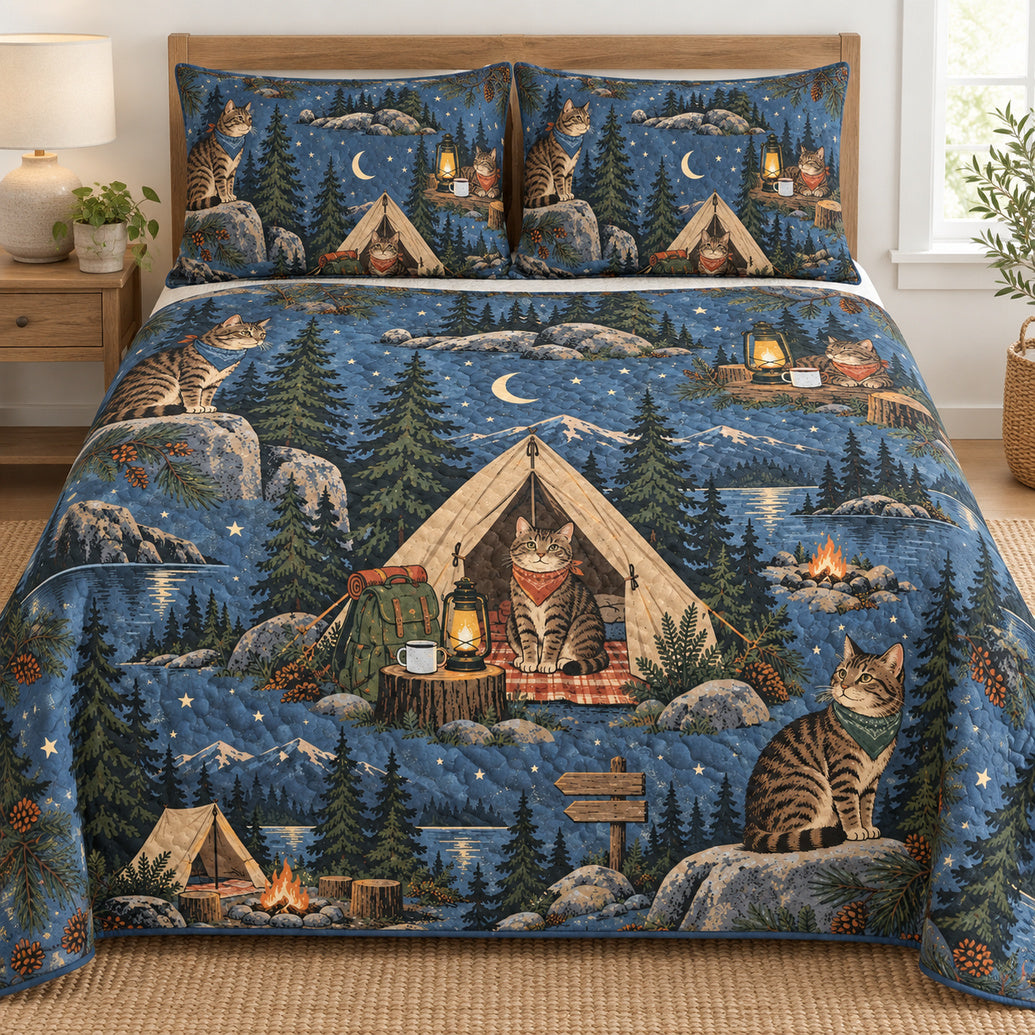 Tabby Trail Lanterns Bedding Set