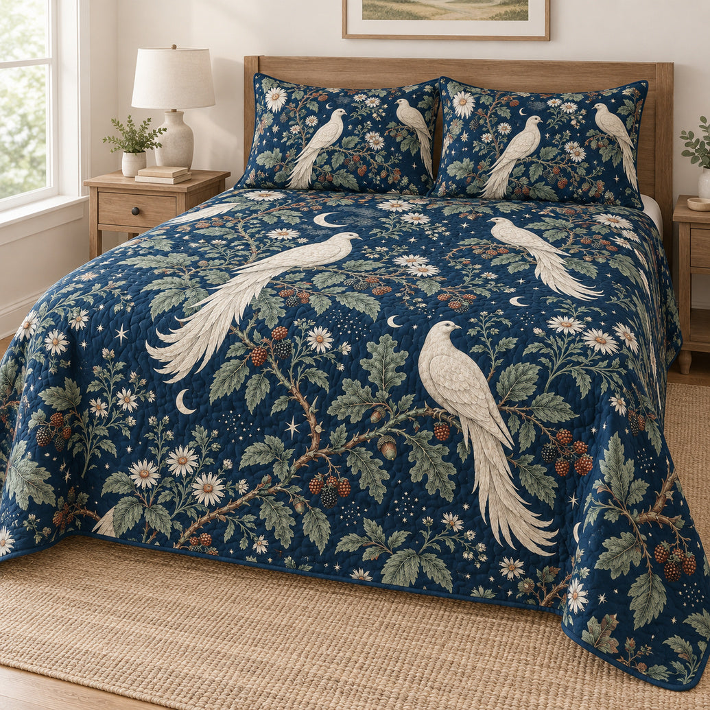 Twilight Blackberry Dove Toile Bedding Set