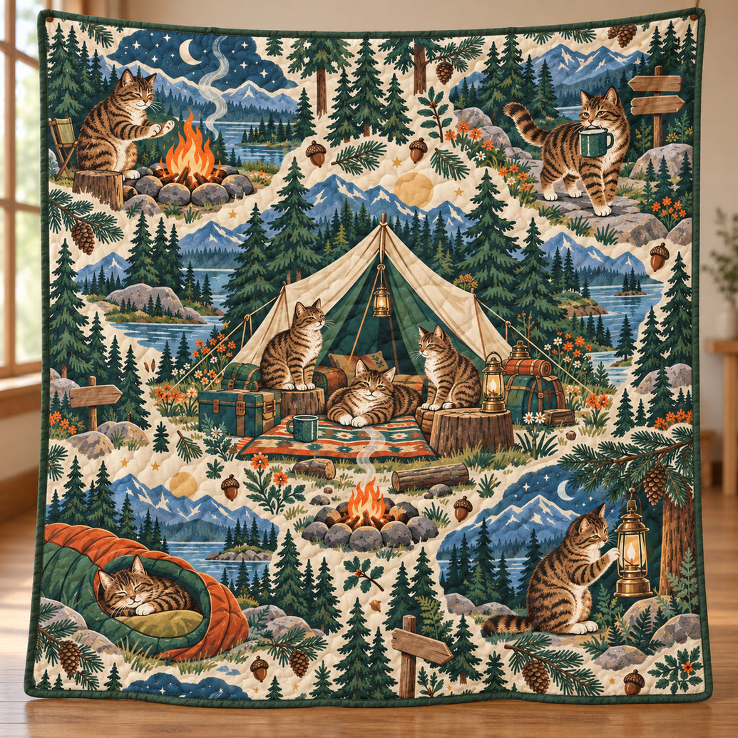 Tabby Trail Campfire Quilt Blanket