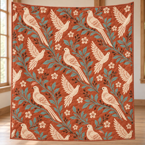 Terracotta Dove Grove Quilt Blanket