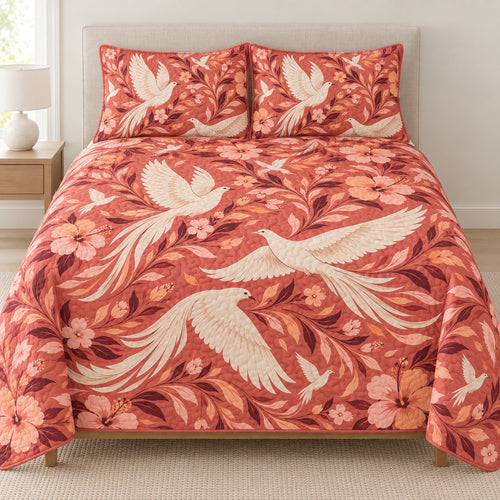 Coral Current Dove Flight Bedding Set