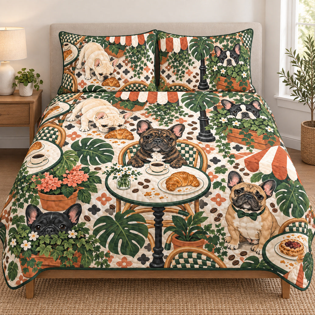 Frenchie Espresso Garden Bedding Set