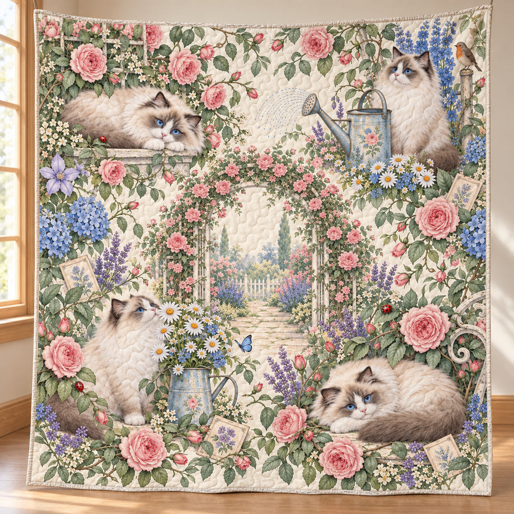 Ragdoll Rosewater Garden Quilt Blanket