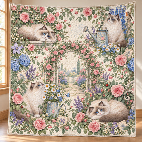 Ragdoll Rosewater Garden Quilt Blanket