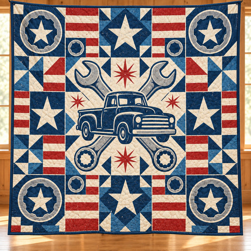Stars, Stripes & Socket Sets Quilt Blanket