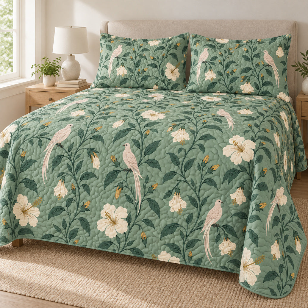 Eucalyptus Dove Trellis Bedding Set