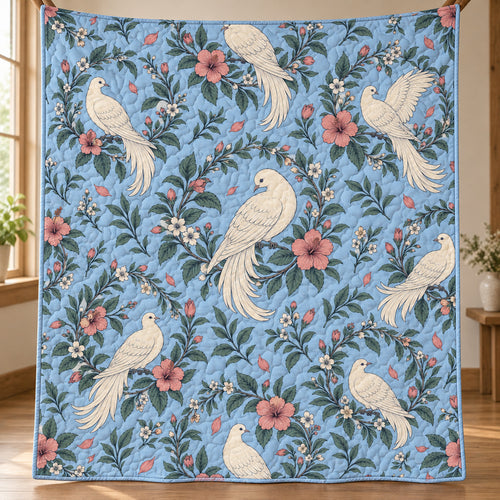 Dove Garden Cameos Quilt Blanket