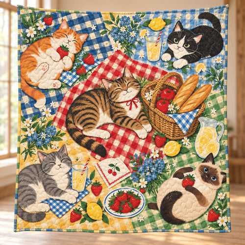 Picnic Patch Cats Quilt Blanket