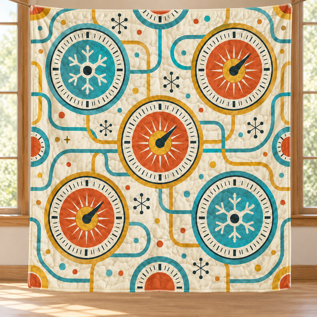 Sun Snow Thermostat Social Quilt Blanket