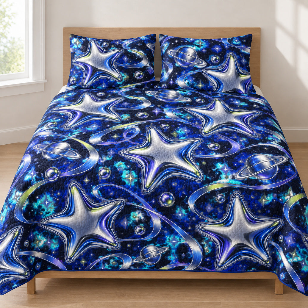 Orbital Chrome Starburst Bedding Set