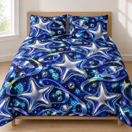 Orbital Chrome Starburst Bedding Set